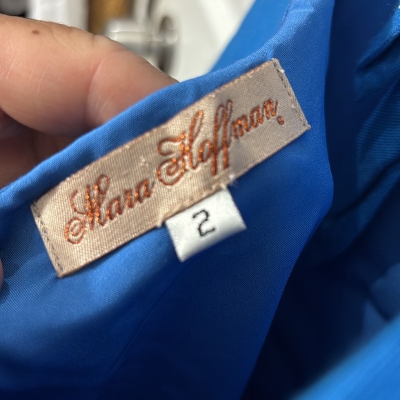 Mara Hoffman mini strapless dress geometric embroidered neon 80s size 2 lined - Picture 7 of 11